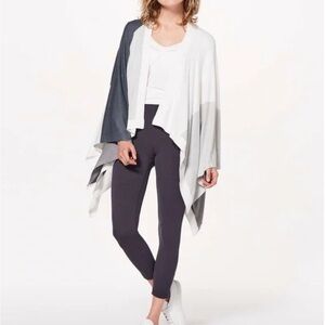 lululemon athletica Gray and White Colorblock Draped Sweater